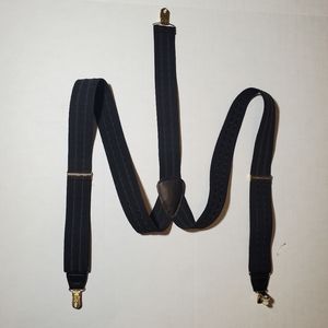 Y Back Black Striped Cas Germany Clip On Suspenders